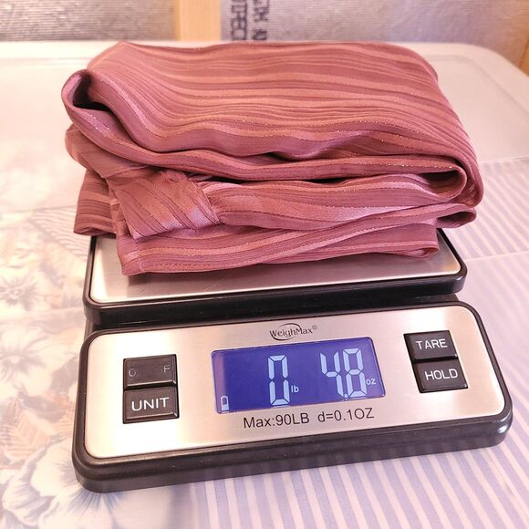 Express Portofino Shirt Womens Large Striped Burgundy Sheer Relaxed - Picture 11 of 11